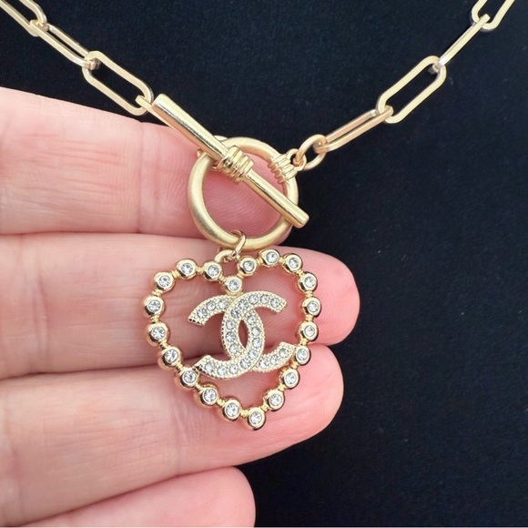 CHANEL zipper pull necklace on paper clip chain - Picture 3 of 4